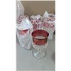Image 3 : VTG Ruby Red & Clear Glass Stemware Collection - Goblets, Sherbets & More