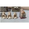 Image 2 : Asian Decorative Curio Lot w/ Three Wise Women Figures, Hardstone Cup & More
