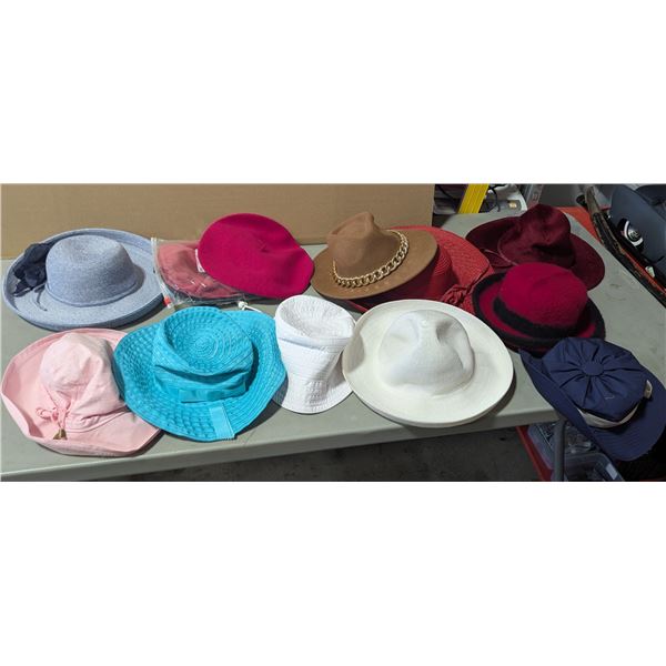 Assorted Lot of Women's Hats w/ Fedora's & More