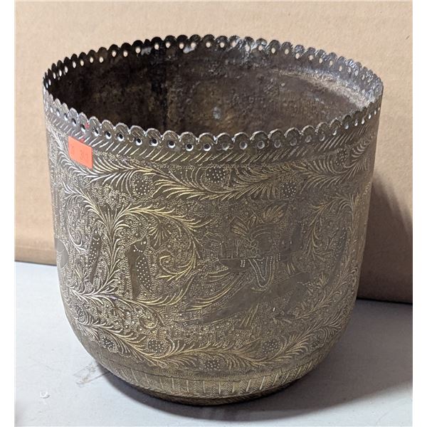 VTG Etched Brass Decorative Planter