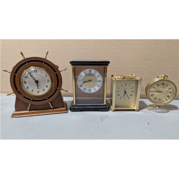 VTG Lot of Desk / Table Clocks w/ Seiko, Seth Thomas & More