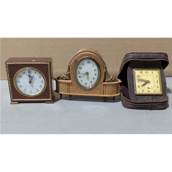 VTG Lot of Desk / Table Clocks w/ Seth Thomas, New Haven