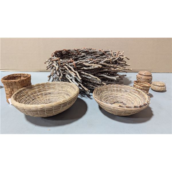 Lot of Assorted Woven Baskets