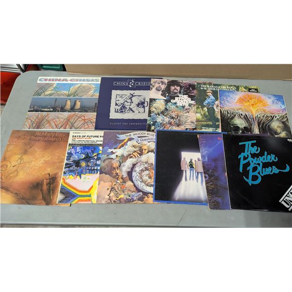 Lot of Assorted Records w/ The Moody Blues, The Powder Blues, & More
