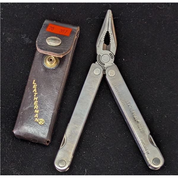 VTG Leatherman Pocket Tool w/ Leather Sheath