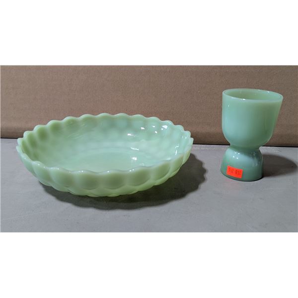 Green Decorative Tray & Goblet