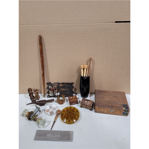 VTG Variety Lot w/ Disney Box, Glass Hardware & More