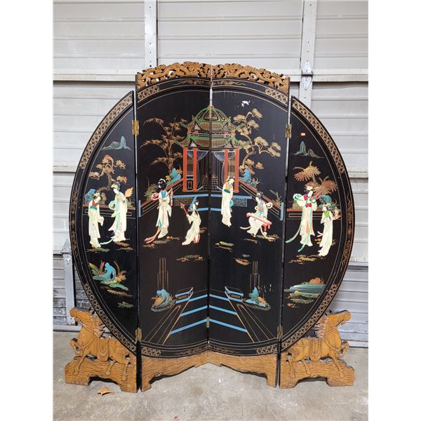 VTG Chinese Lacquer Tabletop Folding Screen