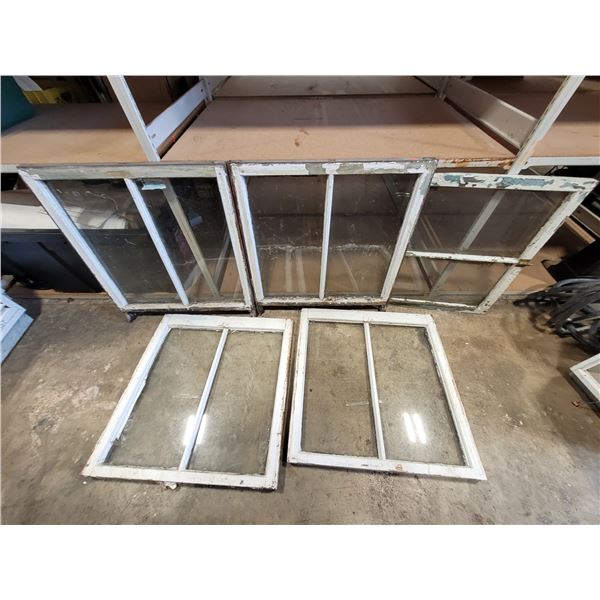 Lot of Five VTG Wooden Frames w/ Windows