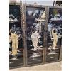 Image 3 : Lot of Four VTG Asian Black Lacquer Wall Panels