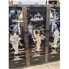 Image 4 : Lot of Four VTG Asian Black Lacquer Wall Panels