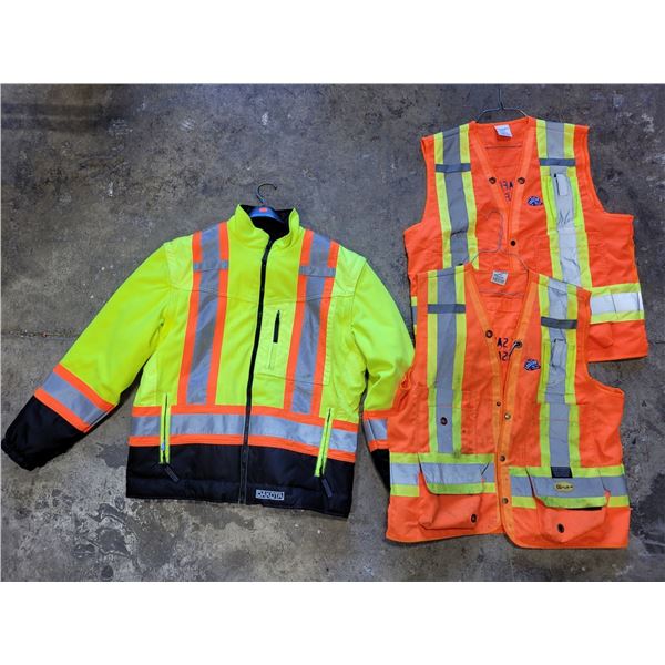 Dakota High Visability Reflective Work Jacket w/ Two Excalibur Orange Vests
