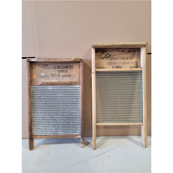 VTG Crown Broom Works Vancouver Washboard & Canadian Woodenware Set