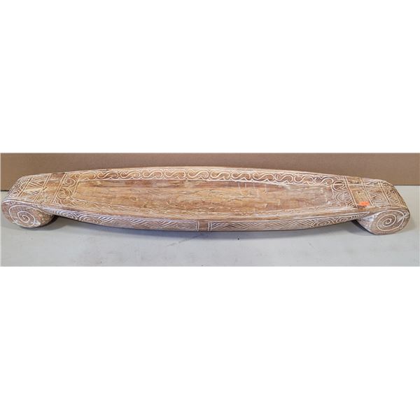 VTG Large Hand Carved Wooden Trough Tray