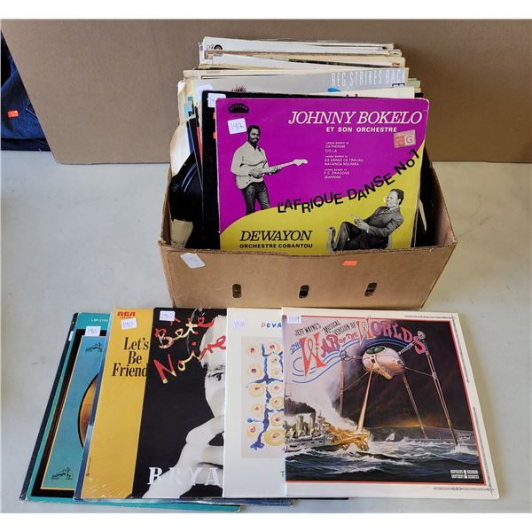 VTG Vinyl LP Records Lot w/ Johnny Bokelo, War Of The Worlds & More
