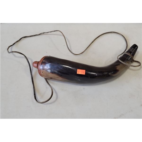 VTG Powder Horn Black Powder Flask With Strap