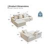 Image 4 : Boneless Cloud Modular Sectional Sofa Left Facing Chaise Free - Beige - Approx: 55.1"D x 90.6"W x 22