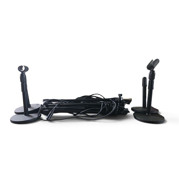 Lot of Audio Accessories: Desk-Mounted Mic Stand and Tripod Stand
