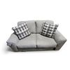 Image 1 : Grey Upholstered Loveseat with Decorative Pillows