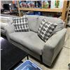 Image 2 : Grey Upholstered Loveseat with Decorative Pillows