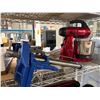 Image 2 : Shelf Lot of Misc - Heavy-Duty Blue Vise, Red Stand Mixer, 3 Tier Cart, Framed Art, Etc.