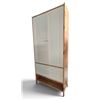 Image 1 : Modern Two-Tone Wardrobe Armoire w/ Drawers & Open Shelf (White/Pine - 38x16x82)