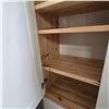 Image 2 : Modern Two-Tone Wardrobe Armoire w/ Drawers & Open Shelf (White/Pine - 38x16x82)