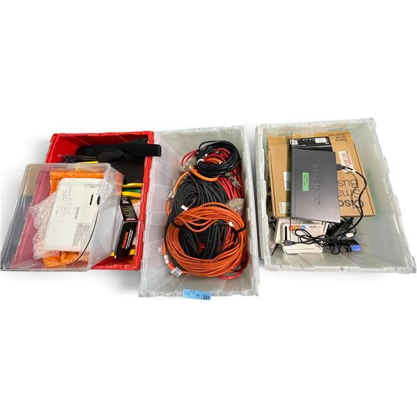 Group of Misc - Extension Cables, TP-Link, Wifi, Epson Projector, USB to HDMI, Cisco RV325, Etc.