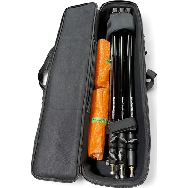 Manfrotto 1052BAC Compact Stand (Black) & Light Bulbs w/Case