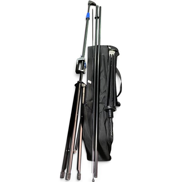 Group of Camera Equip - Telescopic Studio Stand, Poles, Case, Etc.