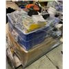 Image 2 : Surprise Pallet of Misc Goods - Shop Tools & Supplies Featuring Vintage ECHO Chainsaw Powerhead, Pol