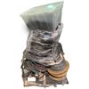 Image 1 : Pallet of Commercial, Cable Coils, Flex Ducting & Tote of APC Surge Protectors / Power Bars