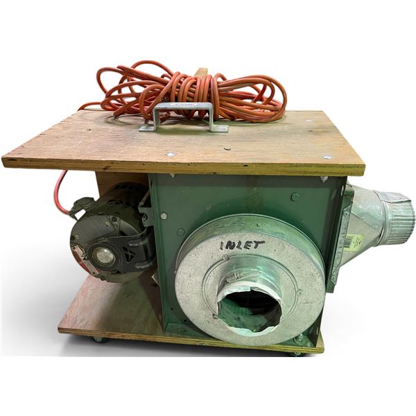 Portable Heavy-Duty Electric Dust Collector / Blower Fan Unit Mounted in Wood Housing w/ Extension C