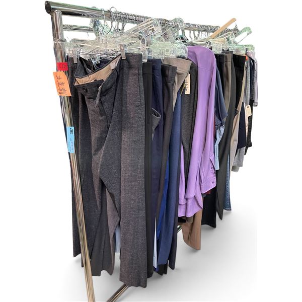 Movie Set Dec Rack of Clothes - includes Pants & Men Clothes (Rack is not included)