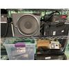 Image 4 : Shelf Content Lot - includes Heater/Speaker/HP Printer & Misc. Electronics