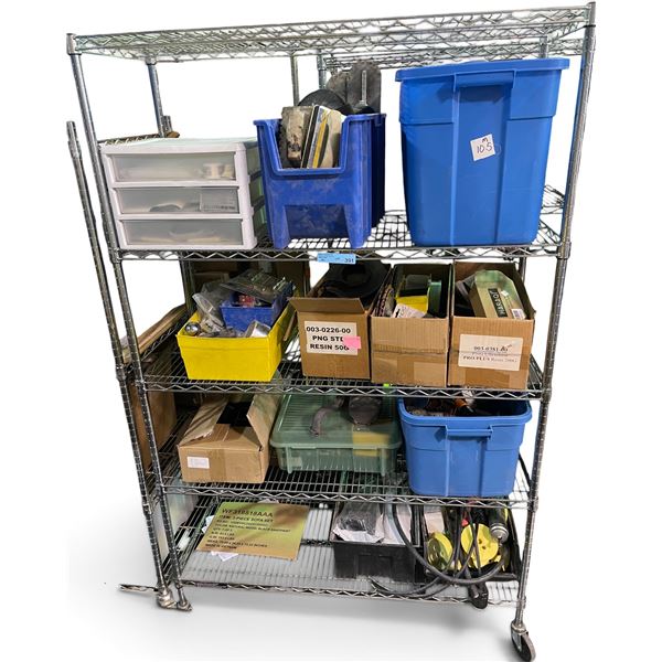 Shelf Content Lot - includes Cables/Mecanic Parts/Misc. Sprays & Hand Tools