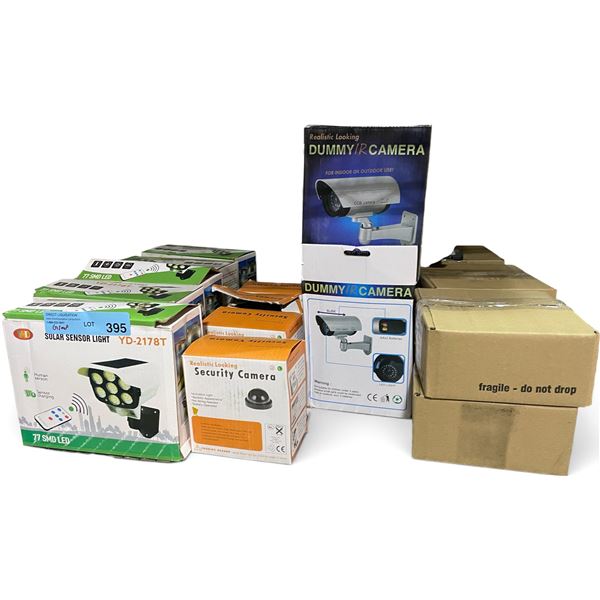 BNIB Group of Security System Security Cameras & Outdoor Lights - includes Solar Sensor Lights, Dumm