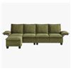 Image 1 : Green Comfy Cloud Couch Large Sofa for Living Room w/ Ottoman - SKU: USACOPN1087760-4 -