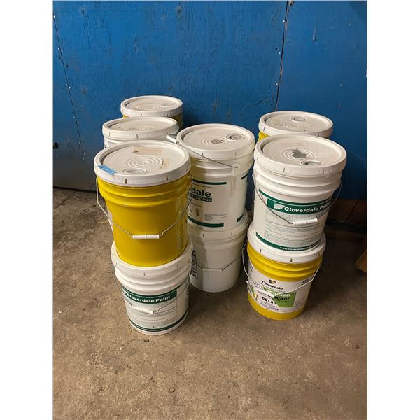 Cloverdale Architectural Coatings Paint & Primer Pail Assortment Lot
