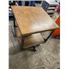 Image 2 : L2 - Industrial-Style Rolling Wooden Cart / Work Table