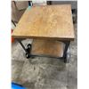 Image 3 : L2 - Industrial-Style Rolling Wooden Cart / Work Table