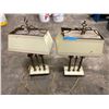 Image 1 : L2 - Pair of Vintage Brass Accent Table Lamps with Rectangular Shades