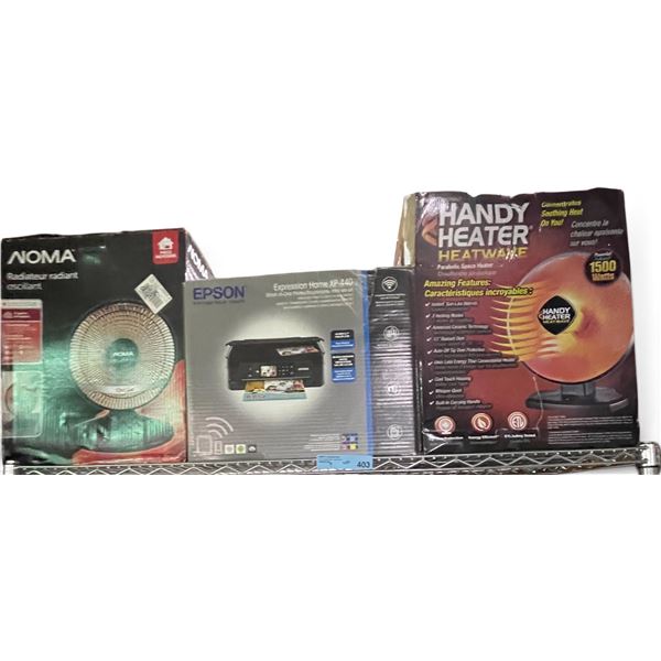 Epson Expression Home XP-440 Printer, Handy Heater & Noma Oscillating Heater