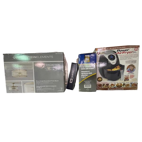 Power AirFryer XL & Ceiling Light Fixture in Box - includes 2-in-1 Flooring Nailer & Stapler, Quarte