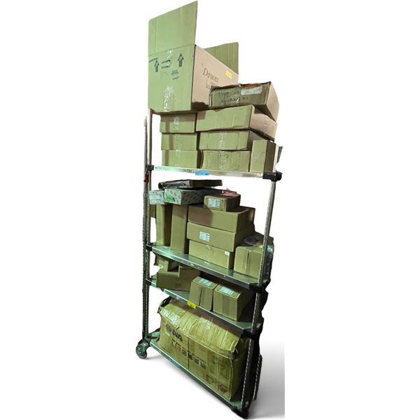 Shelf content lot - includes New LED Lightolier 5" Round Lights/Concealed Campaction Door Closer/Kit