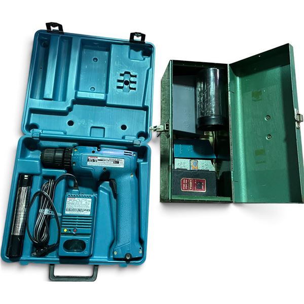 Makita Cordless Driver Drill Model 6095D w/ Fast Charger & misc. Drill Bit Sets