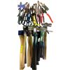 Image 1 : Group of Assorted Hand tools - includes Scissors, small hammer, cutting Snips & More