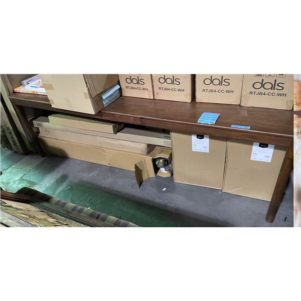Dark-Brown Modern Extendable Dining Table - Approx. 97" x 37"