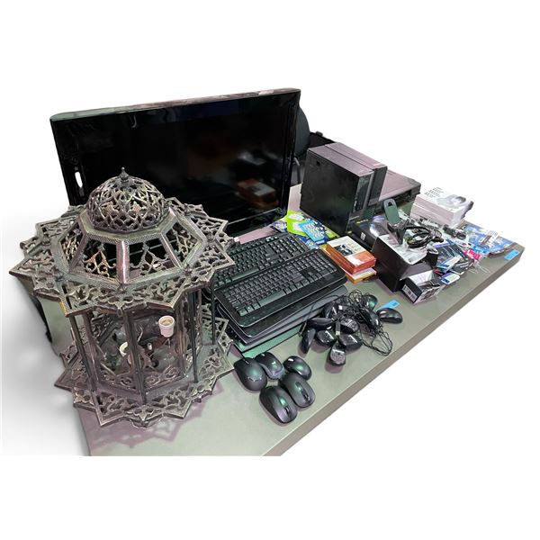 Large group of Electronics - includes TV, Keyboards, NEW Charge Cables, Phones, & More