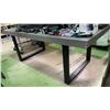 Image 1 : Modern Grey Dining table w/ Metal feet - approx. 78" x 38" (corner chipped)
